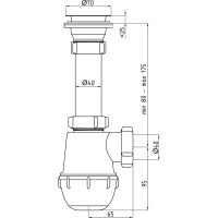 Сифон для мойки АНИ Пласт бутылочный, 1 1/2x40, нержавеющая сетка A0100 025-0297