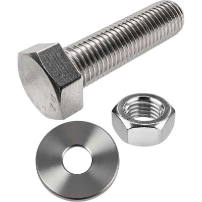 Болт 23 Болта нержавеющий, 6x20 мм, DIN933, с гайкой и шайбой, 50 шт. 33370