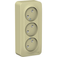 Розетка Systeme Electric Blanca о/у, 3-я, без заземления, со шт., изол.пл., 16а, 250в, бежевый BLNRA001317