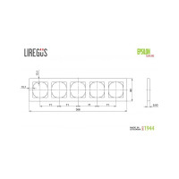 Рамка LIREGUS пятиместная белая slim (универсальный монтаж) epsilon 28-0425