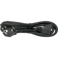 Кабель питания Ripo 1.8м, schuko-г-образный штекер c 13 (3-0.75 mm2) 10a, черный, угловая вилка, с заземлением 003-910016