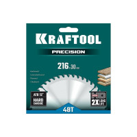 Пильный диск по дереву KRAFTOOL Precision 216x30 мм, 48Т 36952-216-30