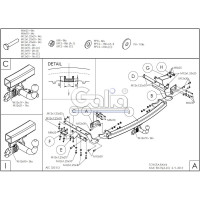 Полностью оцинкованный фаркоп GALIA для Toyota RAV4 2013-2019 быстросъемный шар T061C