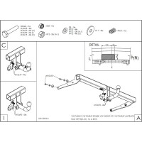 Оцинкованный фаркоп GALIA для Volkswagen Passat B6/B7 седан/универсал 2005-2010, 2010-2015, Volkswagen Passat CC 2012-2017, Volkswagen Passat Alltrack B7 2012-2015 V071A