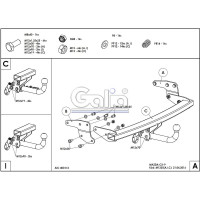 Полностью оцинкованный фаркоп GALIA для Mazda CX-9 2006-2012, 2012-2017 тип шара A M133A