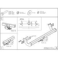 Полностью оцинкованный фаркоп GALIA для Mercedes V-Class w447 2014-, Mercedes Vito w639 2003-2014, w447 2014-, Mercedes Viano w639 2003-2014 быстросъемный шар M108C