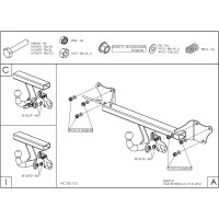 Полностью оцинкованный фаркоп GALIA для BMW X1 E84 2009-2015 тип шара A B018A