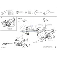 Полностью оцинкованный фаркоп GALIA для Volvo S40 седан 2004-2012, Volvo V50 универсал 2004-2012 тип шара A V078A