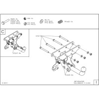 Полностью оцинкованный фаркоп GALIA для Jeep Wrangler JK 2007-2018, JL 2018- тип шара A J008A