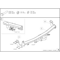Полностью оцинкованный фаркоп GALIA для Citroen C2 2003-2009 тип шара A C036A