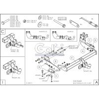 Полностью оцинкованный фаркоп GALIA для Ford Tourneo 2013-, Ford Transit 2013- быстросъемный шар F125C