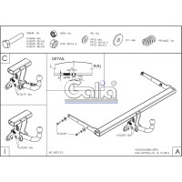 Полностью оцинкованный фаркоп GALIA для Volkswagen Jetta 2010-2019 тип шара A V077A
