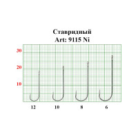 Крючок ставридный FISHCRYSTAL с ушком, №12, покрытие Ni, 10 шт 9115Ni-12F