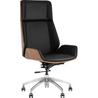 Кресло руководителя Стул Груп TopChairs Crown SN, черный A312 8383-29 walnut back