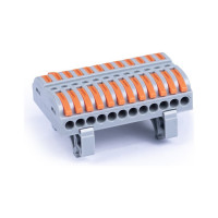 Клемма соединительная универсальная проходная Cabeus 12 полюсов, с рычагом, на DIN-рейку MX223-12D