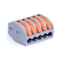 Клемма соединительная Cabeus универсальная 5-ти проводная с рычагом 0,08-2,5/4,0 (10шт) (WAG PCT-215