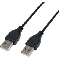 Кабель Cablexpert USB2.0 AM/AM, экран, 28/26AWG, медь, Pro, 1м, черный, пакет, CC-USB2-AMAM-1M
