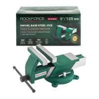 Тиски стальные поворотные с наковальней Rockforce 5"-125 мм RF-6540805(59929)