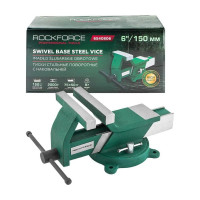 Тиски стальные поворотные с наковальней Rockforce 6"-150 мм RF-6540806(59930)