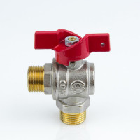 Кран шаровой латунный Aquasfera 1010 Euro никелированный, Ду15, Ру40, резьба/резьба, полнопроходной, угловой, бабочка 1010-01 109-0437