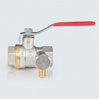 Кран шаровой латунный со спускником Aquasfera 1012 Euro Ду15, Ру40, муфта/муфта, полнопроходной, рычаг 1012-01 109-0453