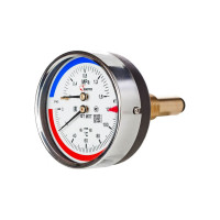 Термоманометр Физтех МПТ 0…120C/0…1,6 МПа кт.2,5 d.80 IP40 G1/2 ОШ L64 4687205455413