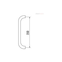 Дверная ручка скоба изогнутая Doorlock DL PHS02/25/350 SS материал нержавеющая сталь, двухсторонний комплект, диаметр 25мм, межосевое расстояние 350мм 73657