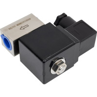 Клапан электромагнитный Ридан EV214R, G 3/8, PTFE, (вода и др. нейтральные среды до 120 гр.С), нормально закрытый, 0…250 бар, с катушкой 24 В пост.тока 032U141502R