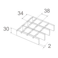 Решетчатый настил сварной AQUADRENAG 34x38/30x2 Zn 500x1000 мм SР51030332 SP51030332