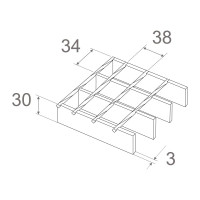Решетчатый настил сварной AQUADRENAG 34x38/30x3 Zn 500x1000 мм SР51030333 SP51030333