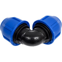 Отвод соединительный компрессионный Damento 25x90, ПНД 011224