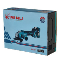 Аккумуляторная бесщеточная угловая шлифмашина MINLI 125mm Li-ion 18Vx2 DC201-4.0A
