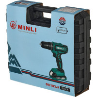 Аккумуляторная ударная дрель-шуруповерт MINLI 10mm 25N.m Li-ion 18Vx2 DC103.3-2.0A