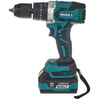 Аккумуляторная бесщеточная ударная дрель-шуруповерт MINLI 13 mm 80N.m Li-ion 18Vx2 DC105-4.0A