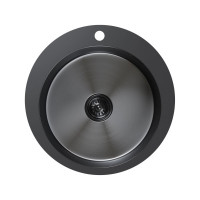 Мойка настольного монтажа MIXLINE D50 3,0 вып 3 1/2 круглая PRO 20см с сифоном черный графит НОВИНКА 554770
