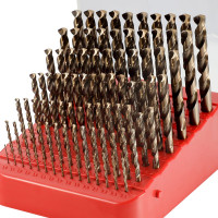 Набор сверл по металлу H-Tools 1-10мм, 91шт, DIN338, HSSE-Co5, 135град. 215223HT