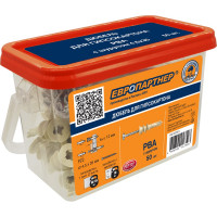 Дюбель ЕВРОПАРТНЕР винтовой для листовых материалов нейлоновый PBA с шурупом 4,5х35мм 50 шт. K2 0475 0