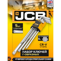 Набор ключей JCB 6-гранных экстрадлинных 9 предметов JCB-5093TXL(60957)