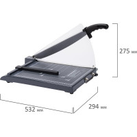 Резак сабельный BRAUBERG KATANA TSP-412, А4, на 12 л, пластиковое основание, защитный экран, 532987