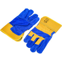 Перчатки спилковые комбинированные РосМарка 2009 синий/желтый, размер 10.5 Р2009