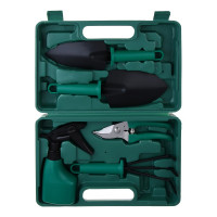 Набор садового инструмента Inbloom лопатка 2шт, рыхлитель, секатор, пульвериз, чемодан, PP, металл 181-104