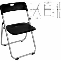 Стул складной BRABIX Golf Lite CF-017, серебристый каркас, пластик черный 532895