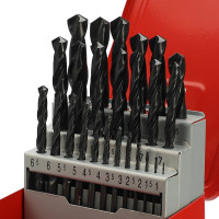 Набор сверл по металлу H-Tools серия Pro 1-13 мм, 25 шт, DIN338, HSS-R, 118 градусов 205213PRO