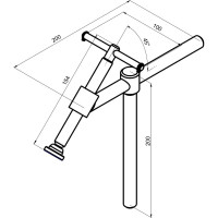 Струбцина зажимная Keepler-Stan Tr14 200мм под 45 град для сварочного стола D16 УФ-21352