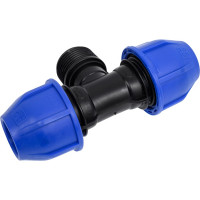 Компрессионный тройник переходной Millennium ПНД 25-1" с наружной резьбой PFTM2510