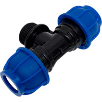 Компрессионный тройник переходной Millennium ПНД 20- 3/4" с наружной резьбой PFTM2034