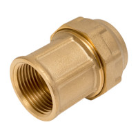 Муфта прямая латунная для ПНД труб Millennium 32-1" с внутренней резьбой PFBF3210 (710 1")
