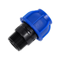 Муфта компрессионная для ПНД труб Millennium 20-3/4 с наружной резьбой PFMM2034