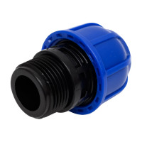 Муфта компрессионная для ПНД труб Millennium 25-1" с наружной резьбой PFMM2510