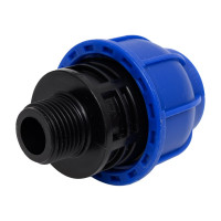 Муфта компрессионная для ПНД труб Millennium 25-1/2 с наружной резьбой PFMM2512